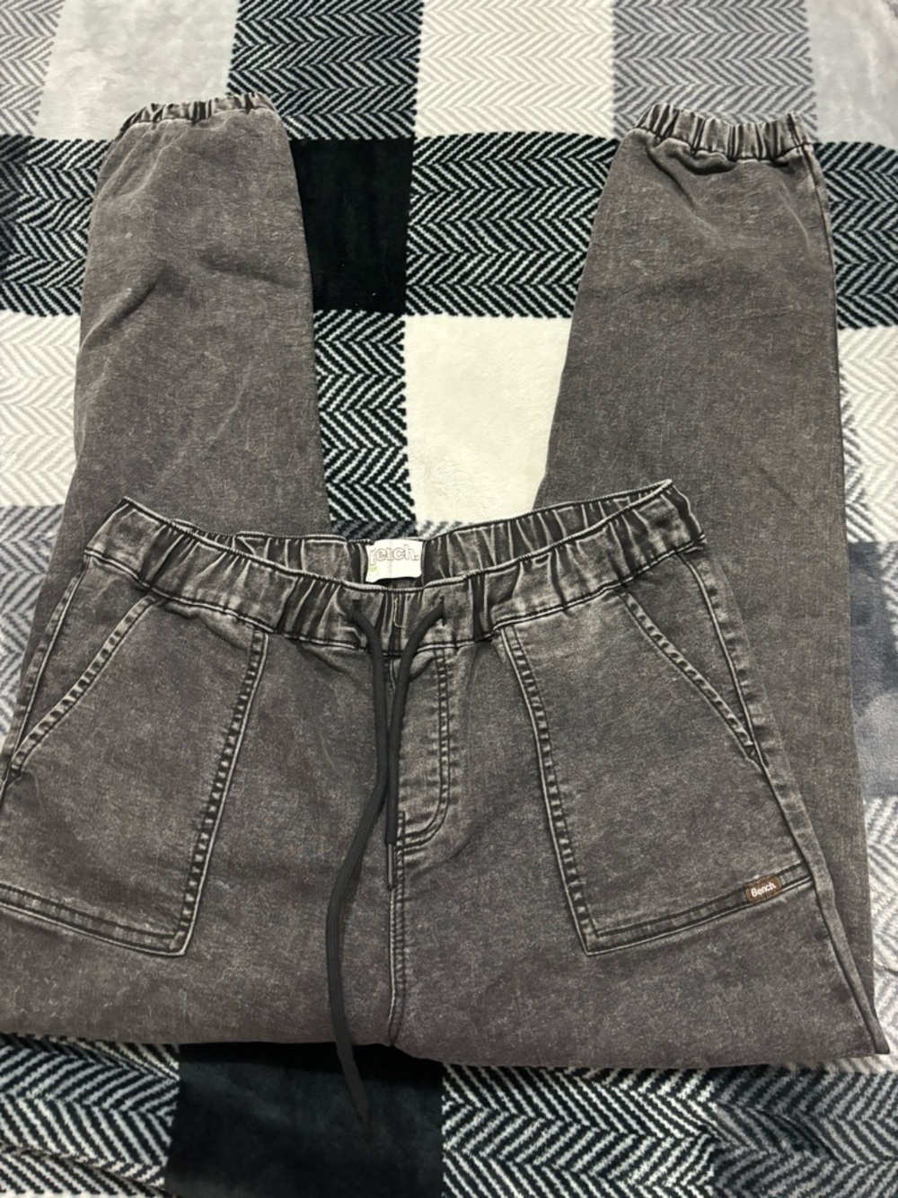 Bench Black Washed Drawstring Joggers